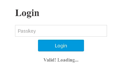 PassKeyにobnizと入力する画面